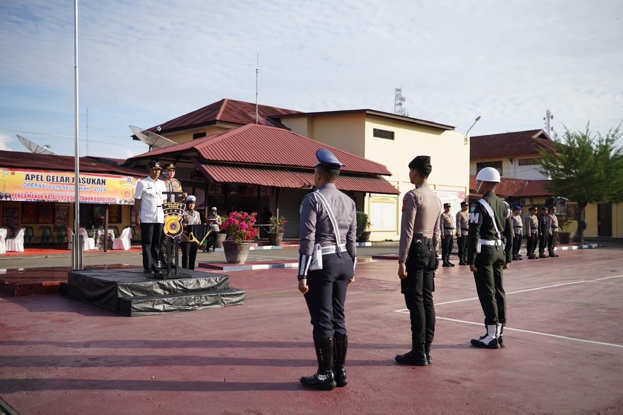 Polres Pidie Laksanakan Apel Gelar Pasukan Ops Lilin Seulawah 2024