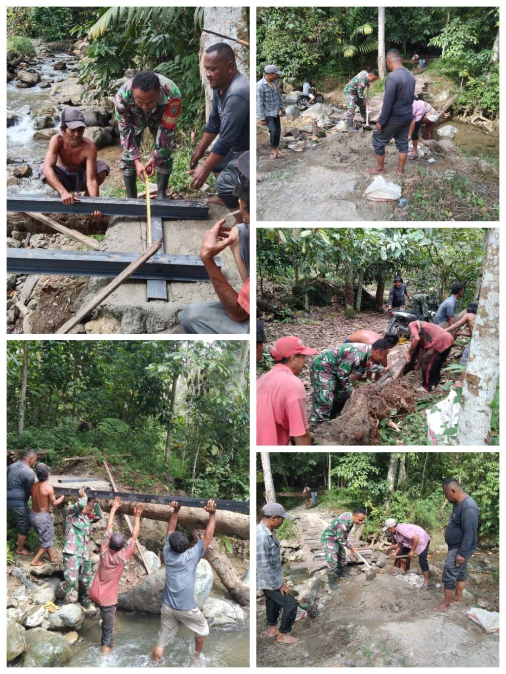 Program Pangdam IM, Perbaikan Jembatan di Perkampungan terus berlanjut.