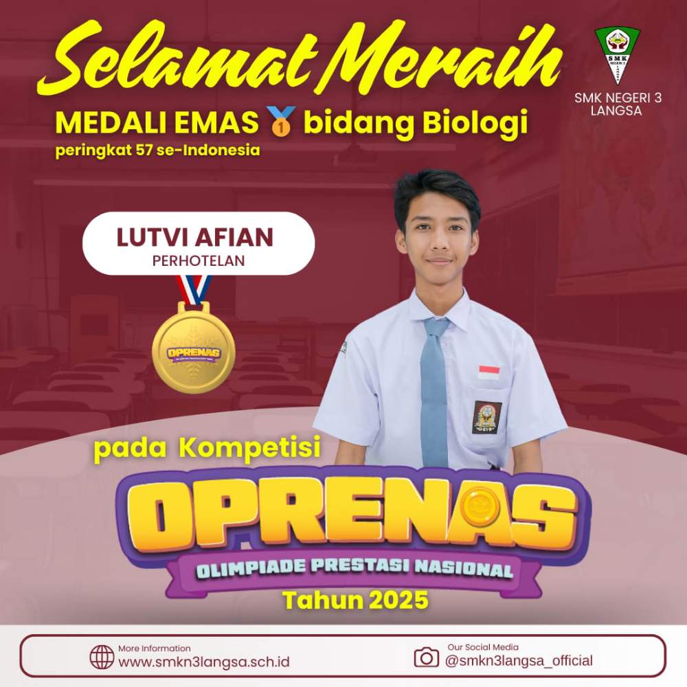 Keren! Siswa SMK N 3 Langsa Berhasil Sabet Emas Di OPERNAS 2025 Bidang Biologi