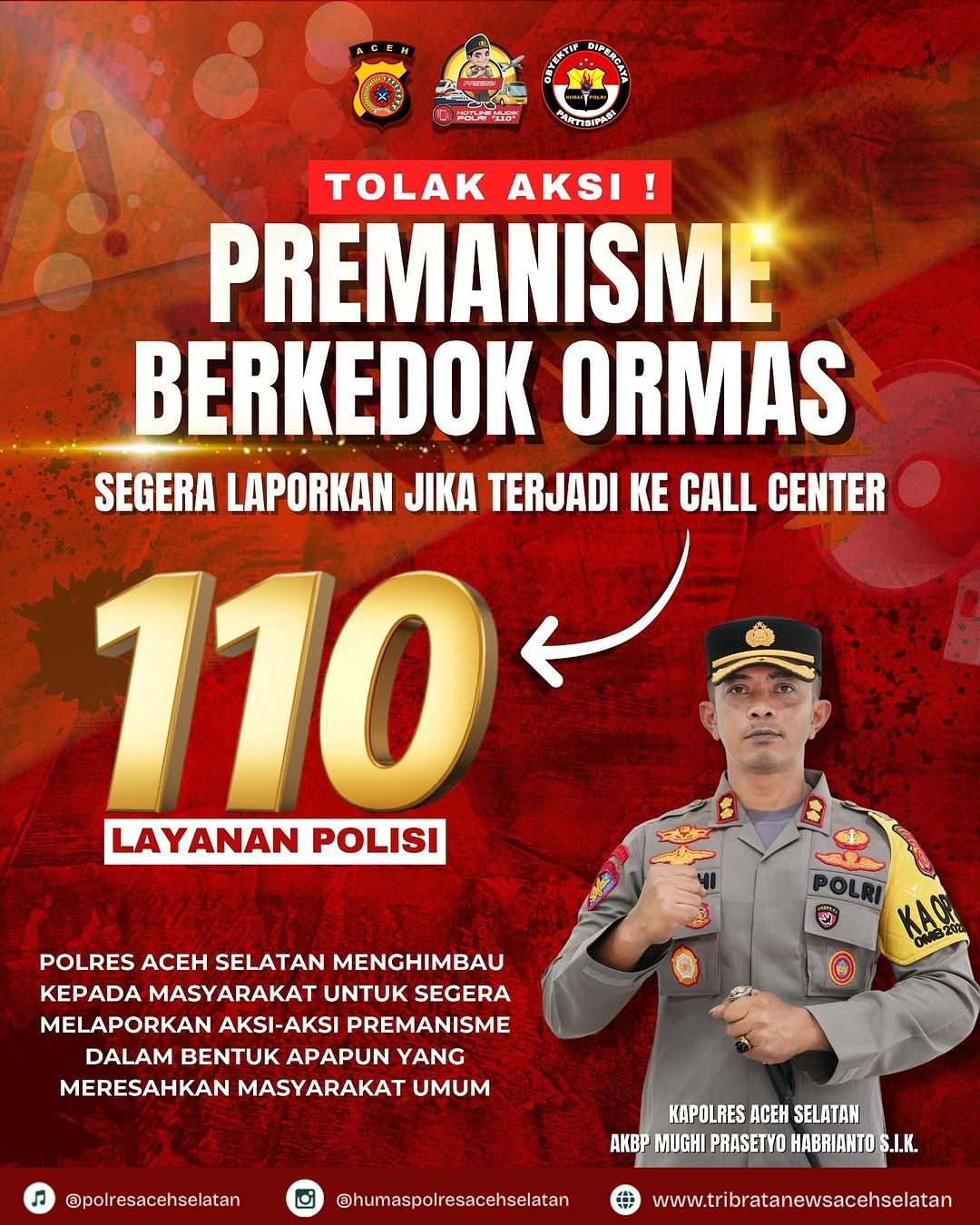Kapolres Aceh Selatan Akan Tindak Tegas Aksi Premanisme Berkedok Ormas