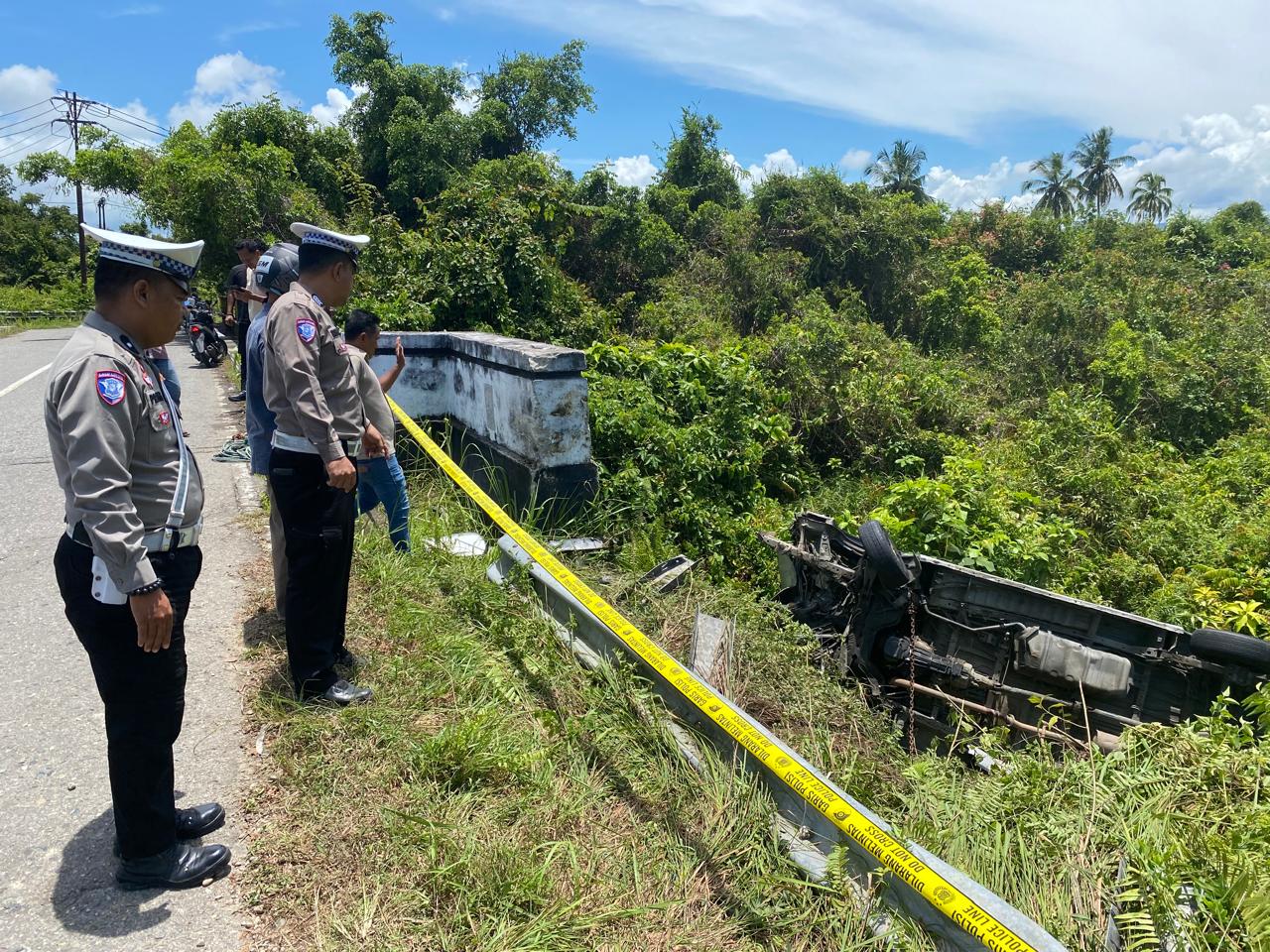 Satlantas Polres Aceh Selatan Tangani Laka Lantas Tunggal di Bakongan