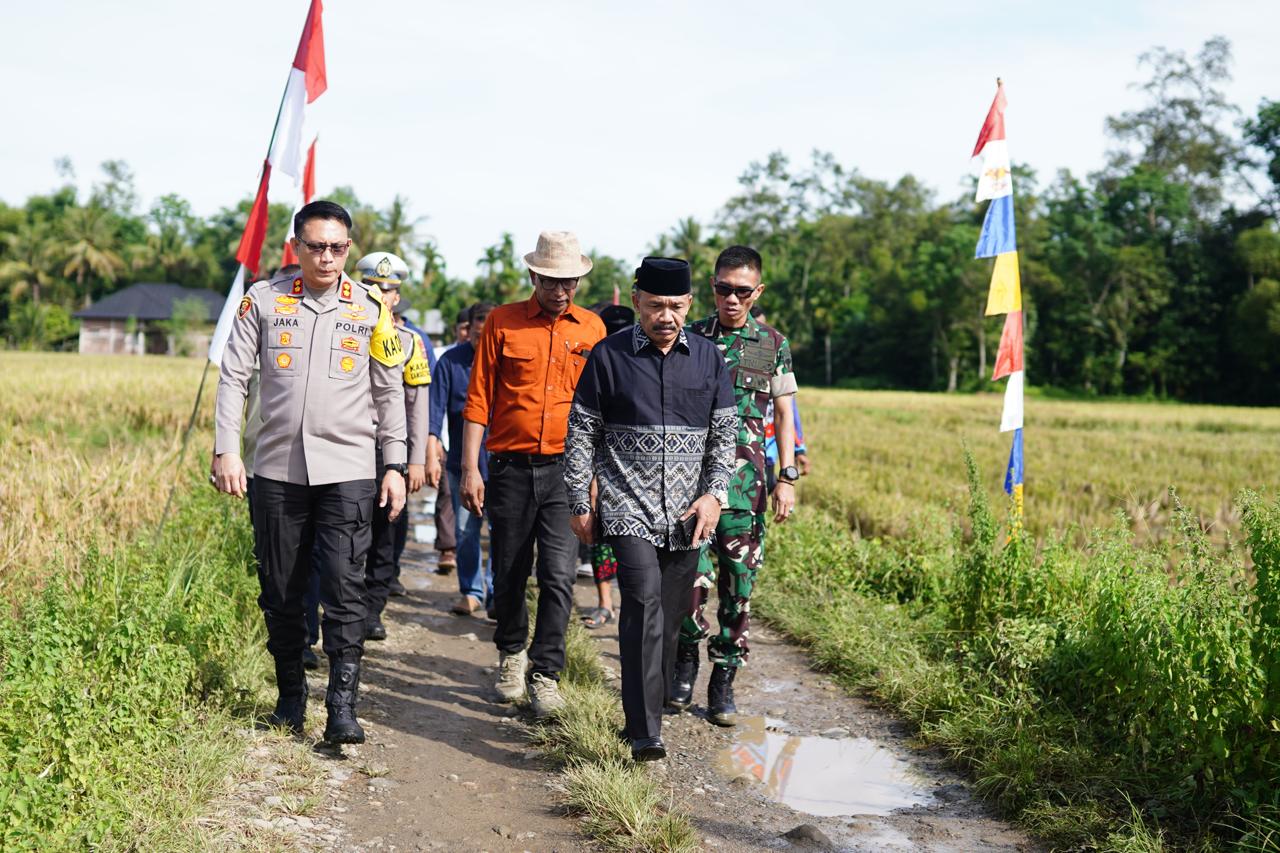Kapolres Pidie Hadiri Panen Raya Padi Serentak di Tiro