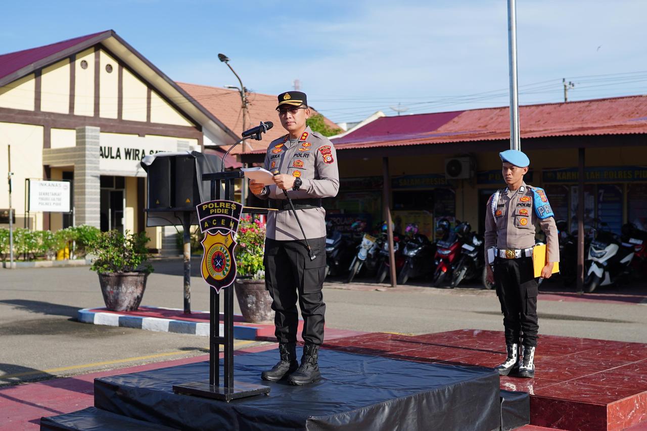 Kapolres Pidie Pimpin Upacara Kesadaran Nasional