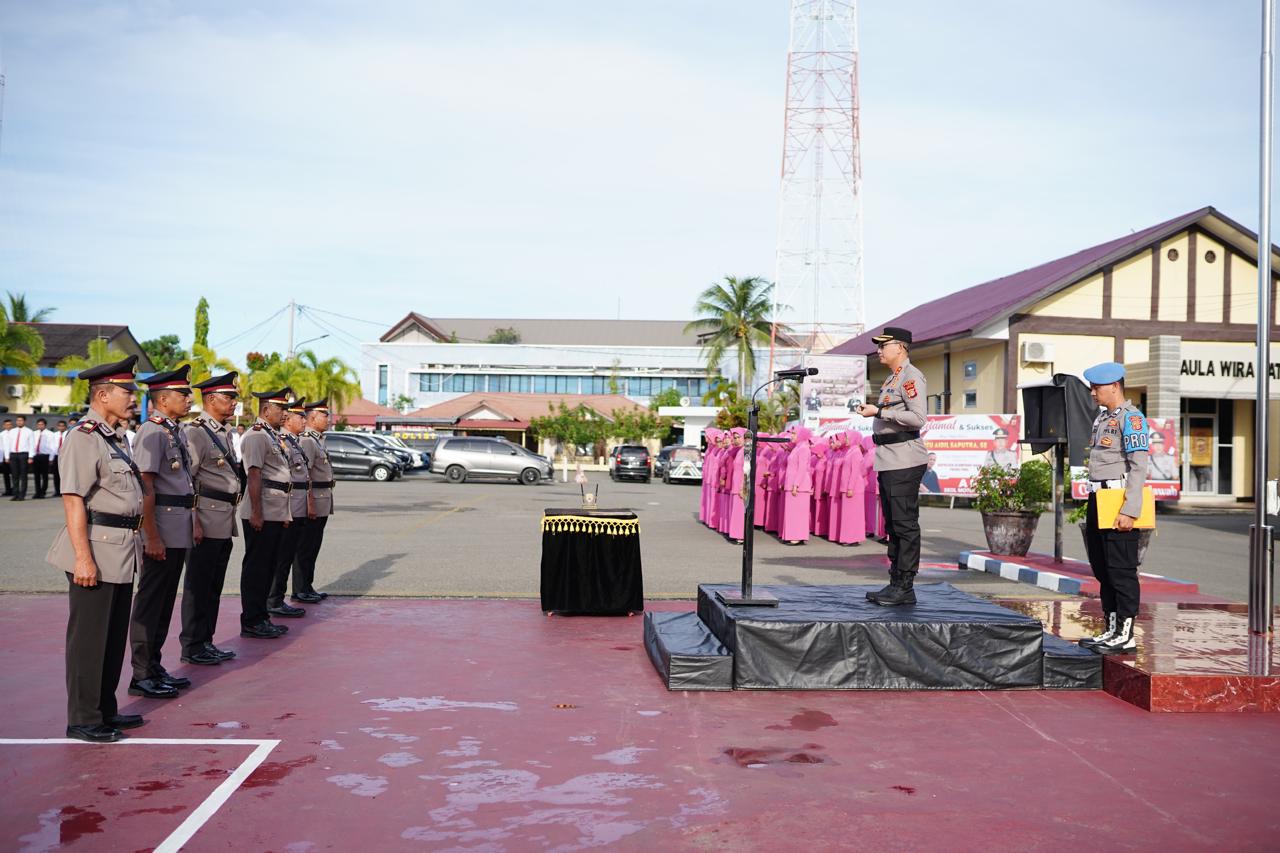 Kapolres Pidie Pimpin Sertijab Kasat Polairud dan 2 Kapolsek Jajaran Polres Pidie