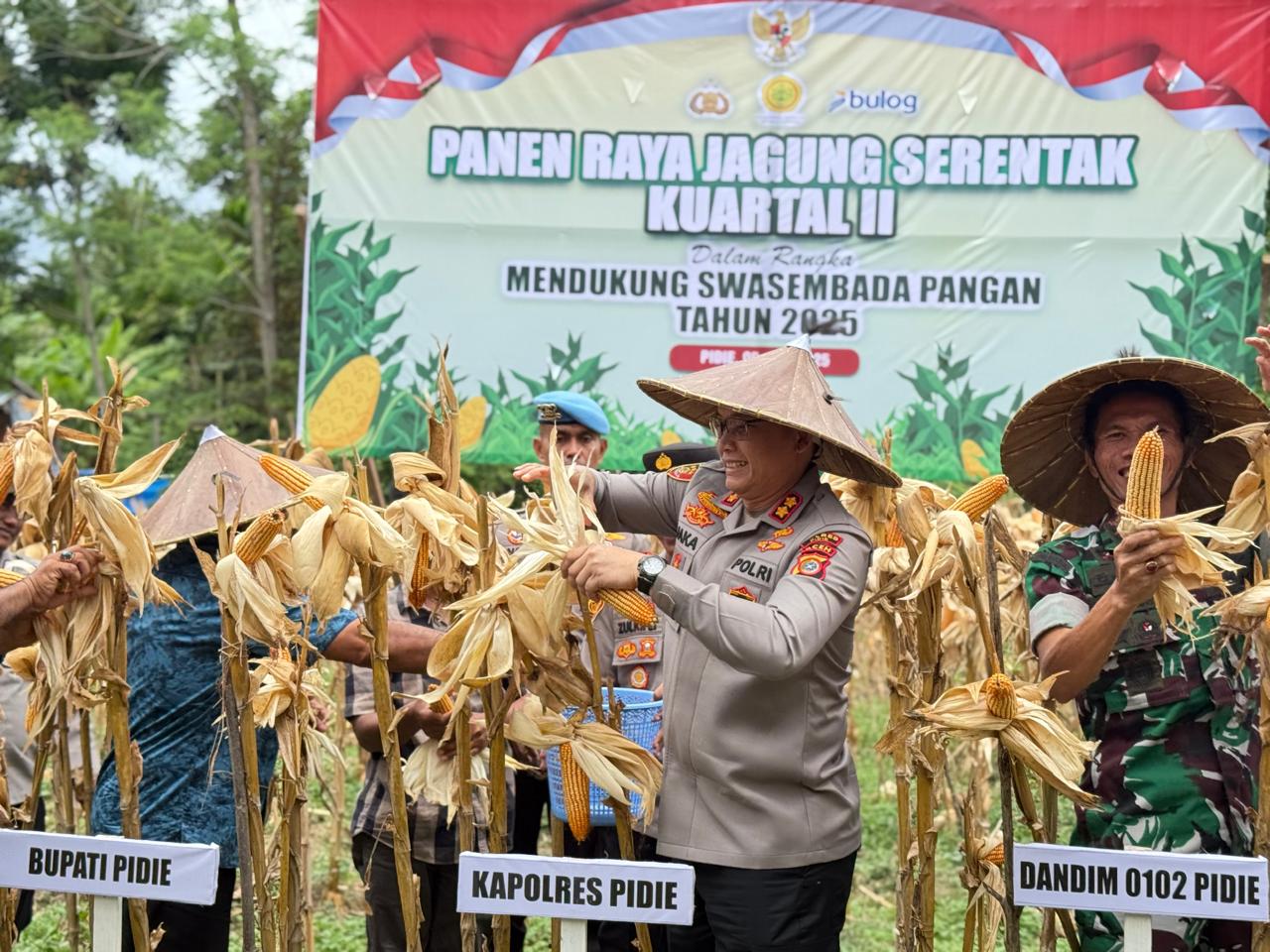 Dipimpin Presiden RI, Kapolres Pidie Ikuti Panen Raya Nasional Jagung Serentak Kuartal II Tahun 2025