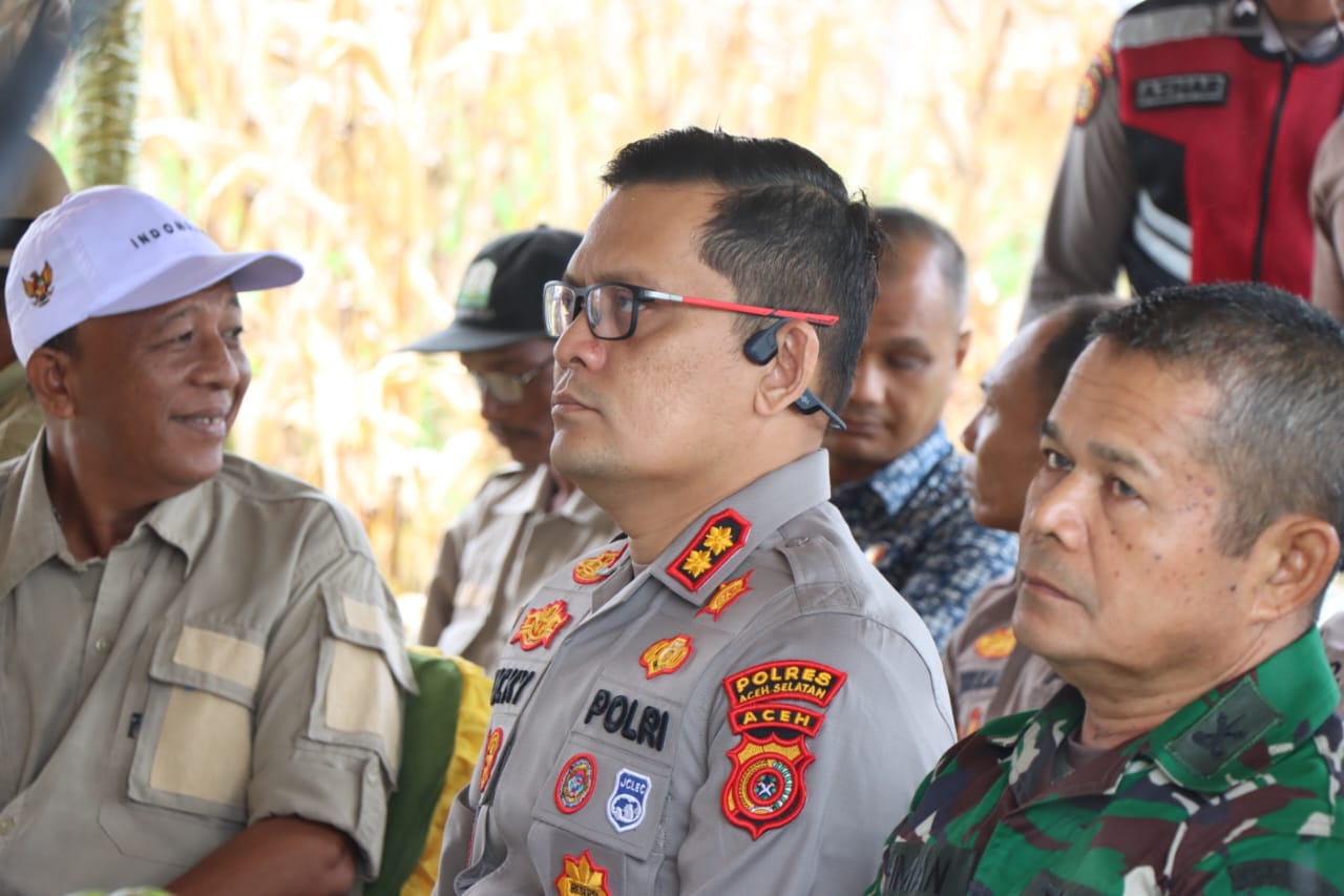 Polres Aceh Selatan Ikuti dan Dukung Panen Raya Jagung Serentak Kuartal II Tahun 2025