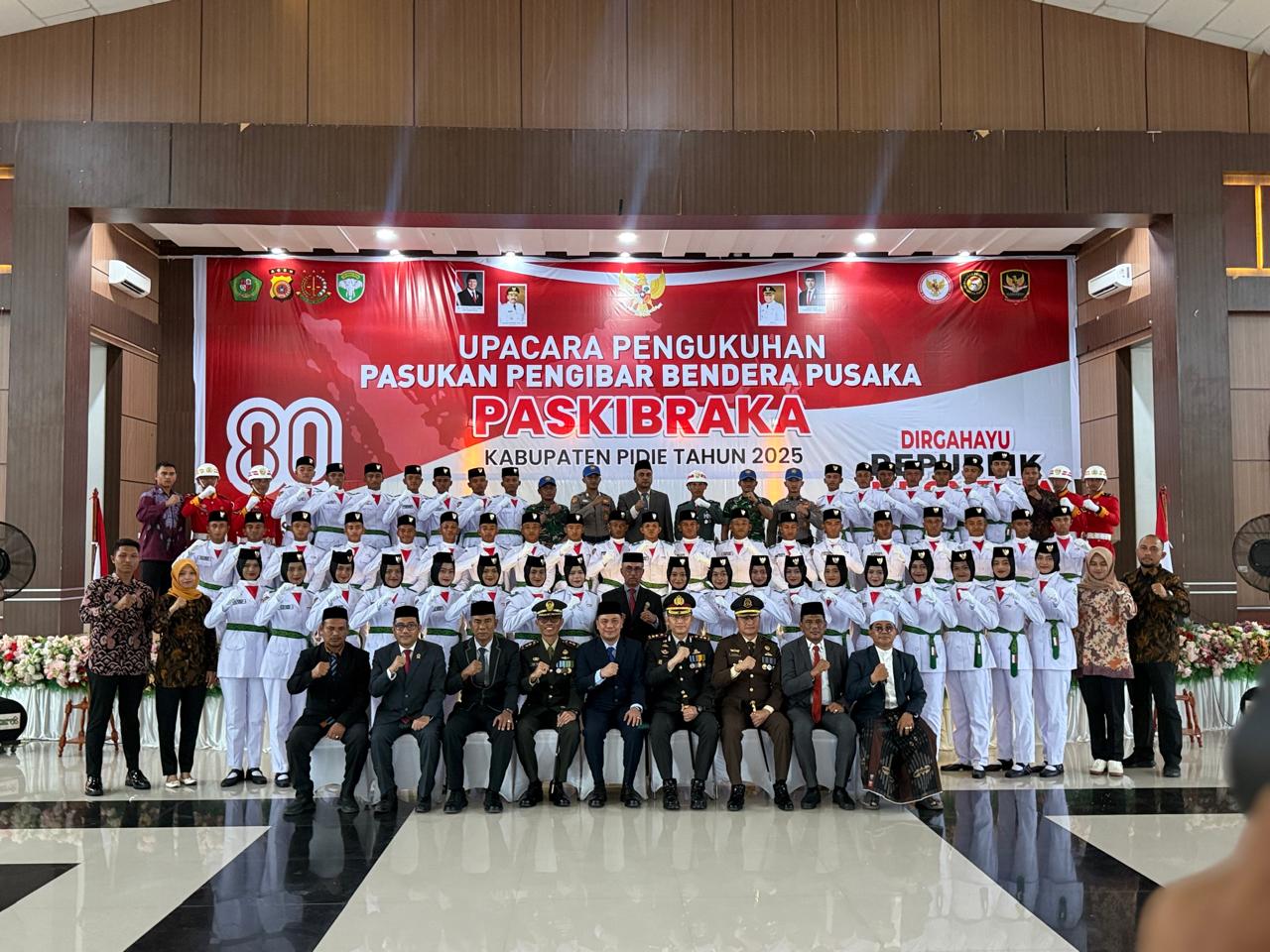 Kapolres Pidie Hadiri Pengukuhan Paskibraka Kabupaten Pidie Tahun 2025