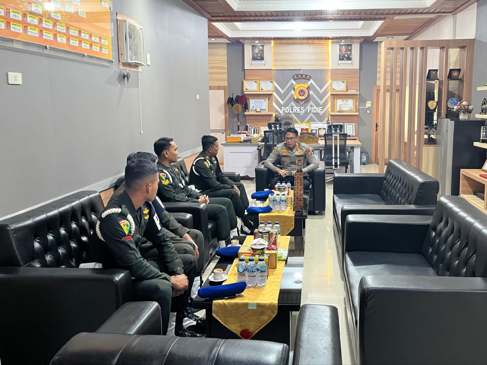 Kapolres Pidie Terima Kunjungan Silaturahmi Dansubdenpom IM/1-3 Sigli
