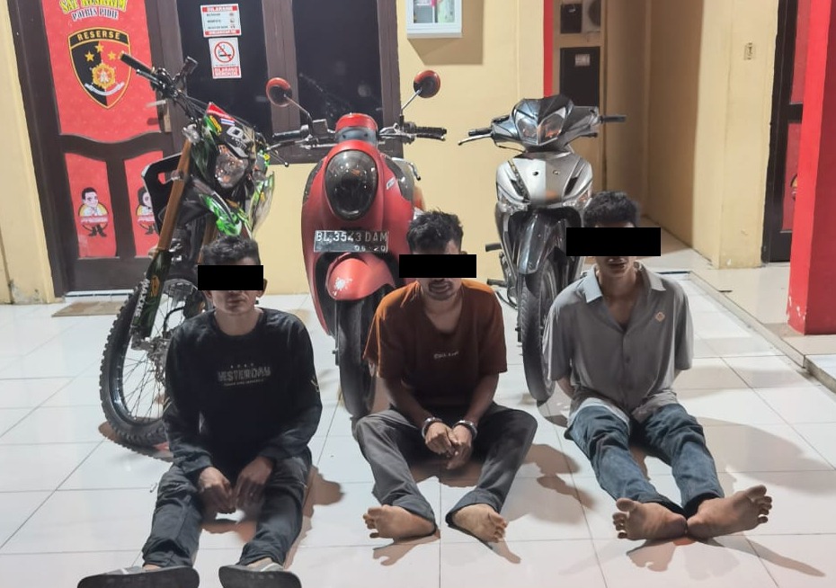 Satreskrim Polres Pidie Ungkap Sindikat Curanmor, 4 Orang Diamankan Termasuk Penadah