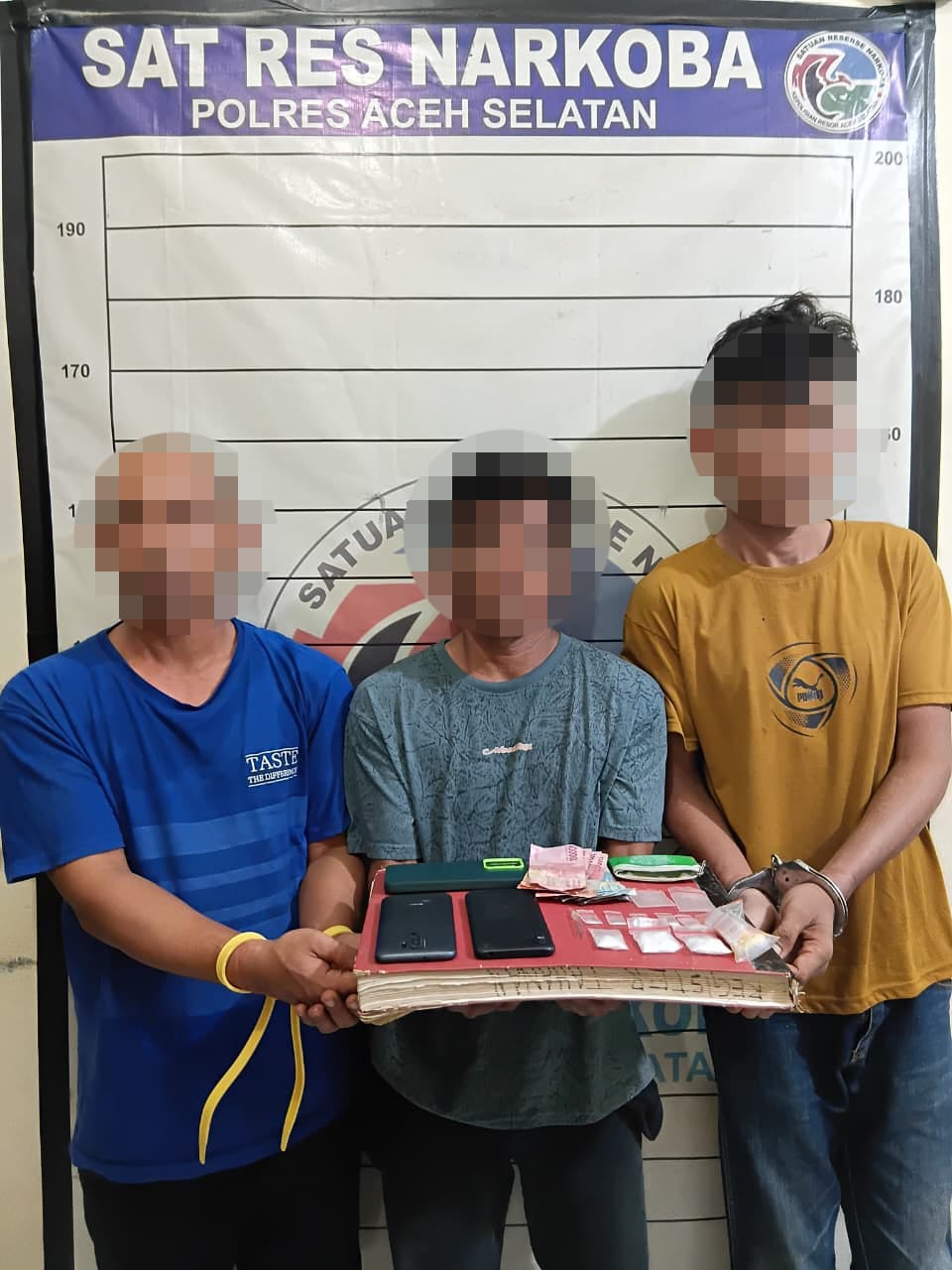 Satresnarkoba Polres Aceh Selatan Berhasil Amankan Empat Pelaku Narkoba di Bakongan