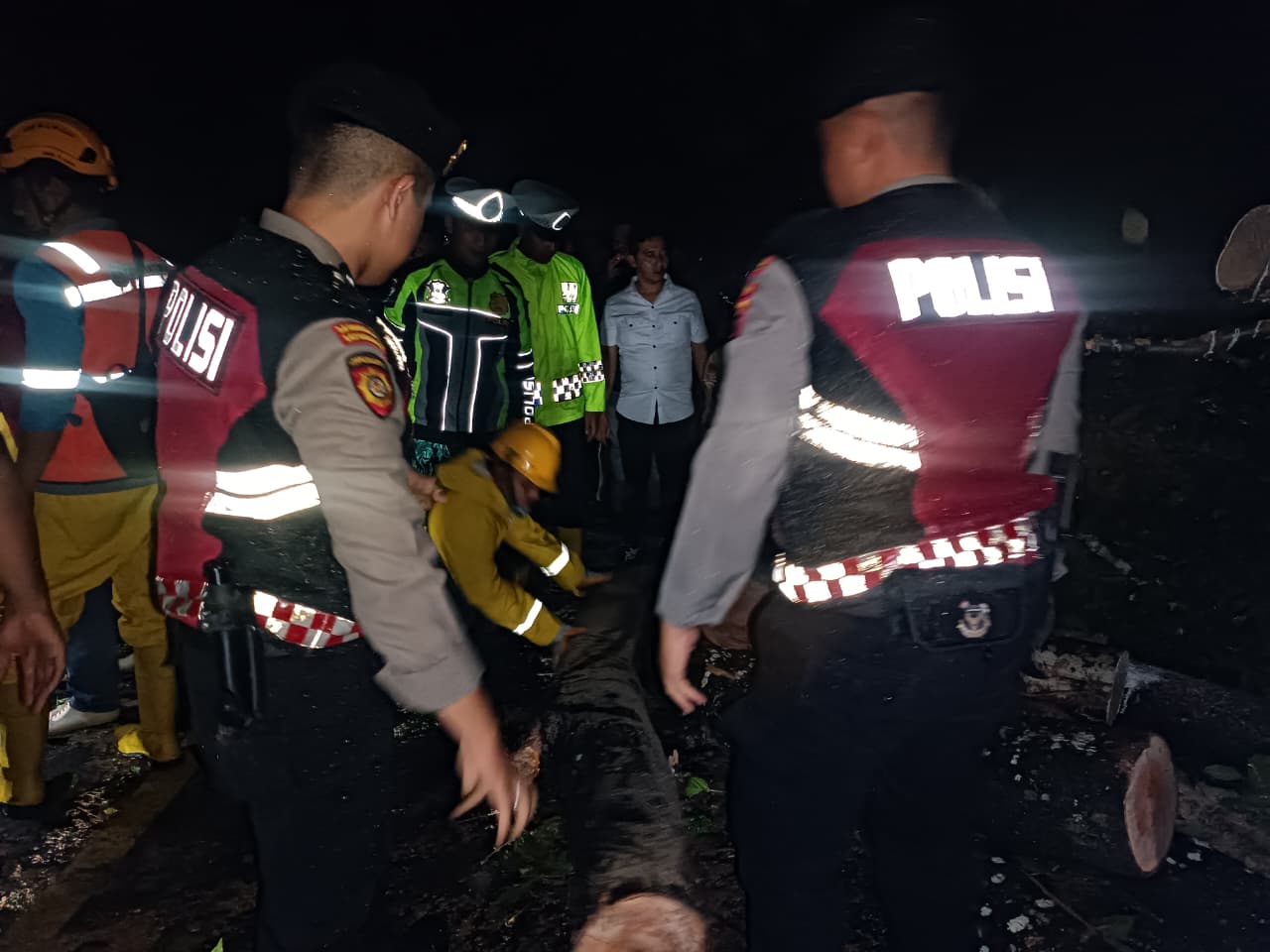 Cuaca Ekstrem, Gerak Cepat Tim Gabungan antar Instansi Atasi Pohon Tumbang Gunung Alue Krit