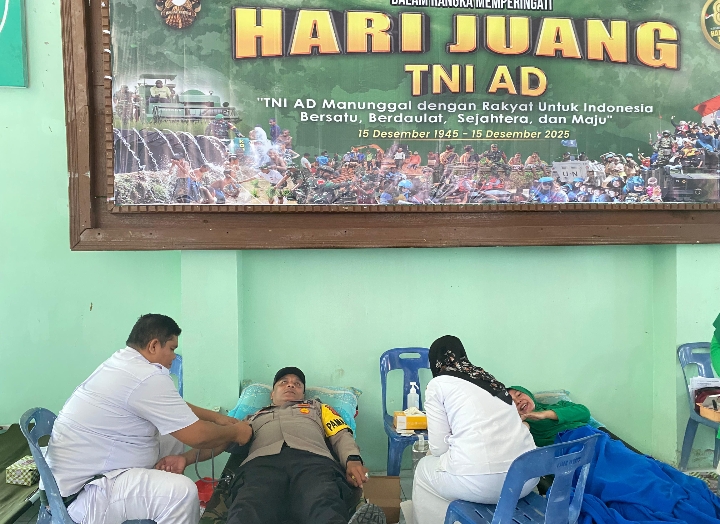 Wujud Kepedulian, Polres Aceh Selatan Berpartisipasi dalam Donor Darah Hari Juang TNI