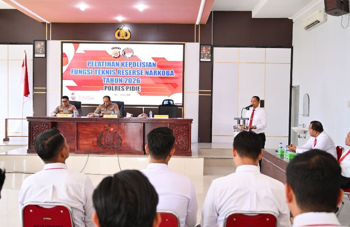 Perkuat Kompetensi Personel, Polres Pidie Gelar Pelatihan Fungsi Teknis Reserse Narkoba