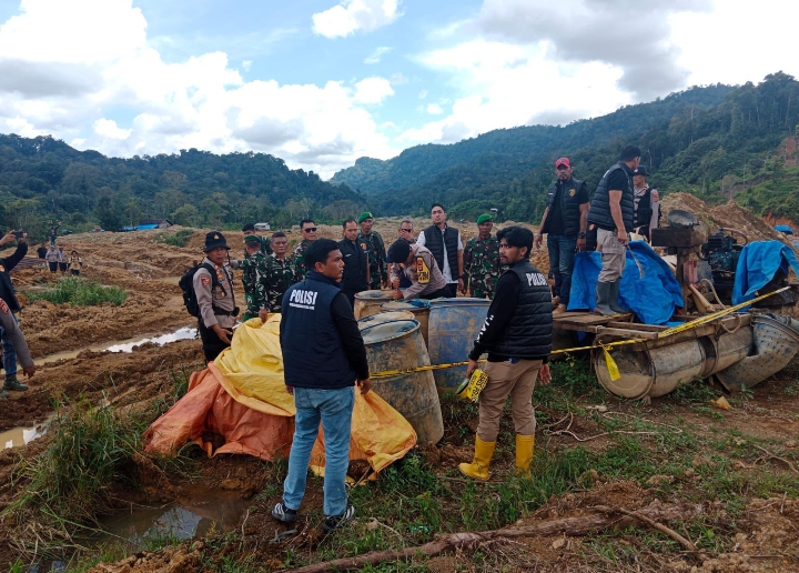 Polres Pidie Razia Tambang Emas Ilegal di Geumpang